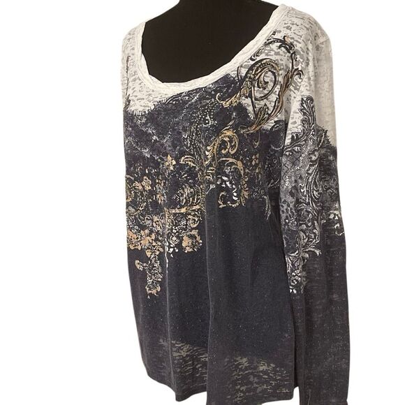 Miss Me Ladie’s L/S Scoop Top/Blouse/Top - Picture 3 of 11